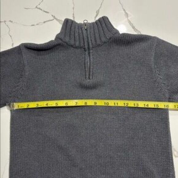 OLD NAVY Boys 1/4 Zip Grey Gray Tight Knit 100% Cotton Collared Sweater Size M - Picture 15 of 16